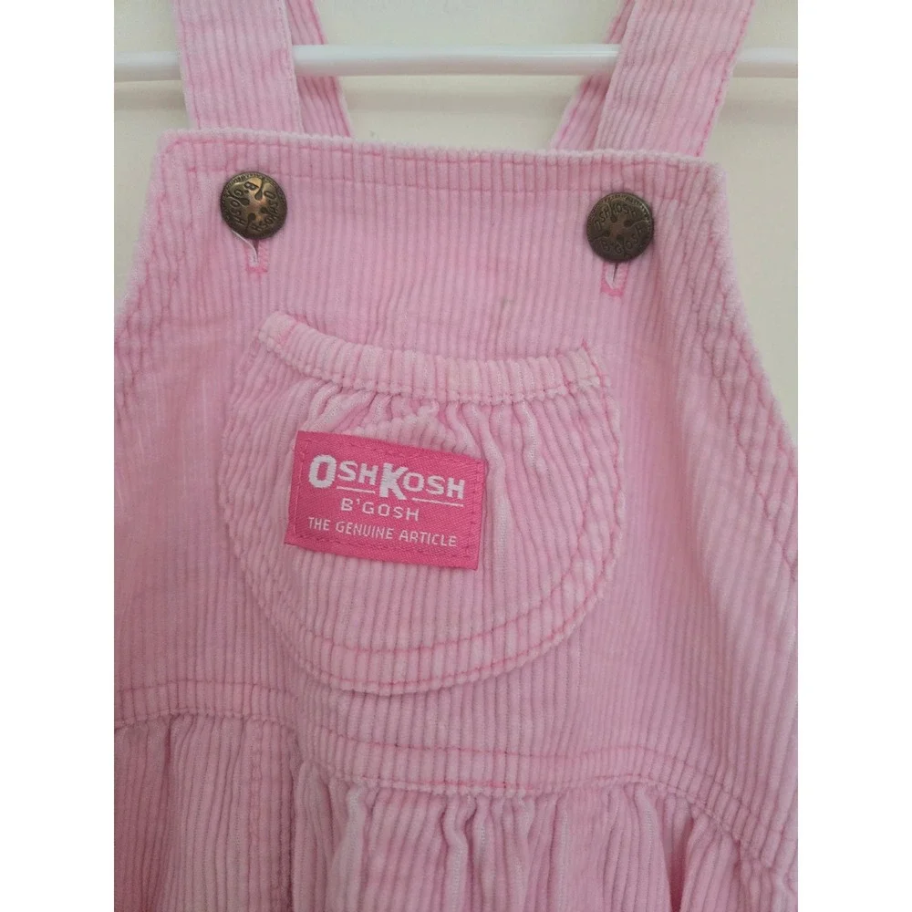 Vintage OshKosh B'gosh Pink Corduroy Overalls Toddler 24 Months Made in USA